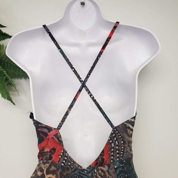 Guess Maxi Floral and Cheetah Print Dress Size Small - Picture 10 of 15